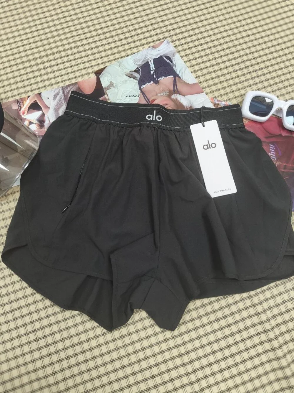 NWT Alo Yoga Match Point Black Athletic Short - Capsule wardrobe💵🦋